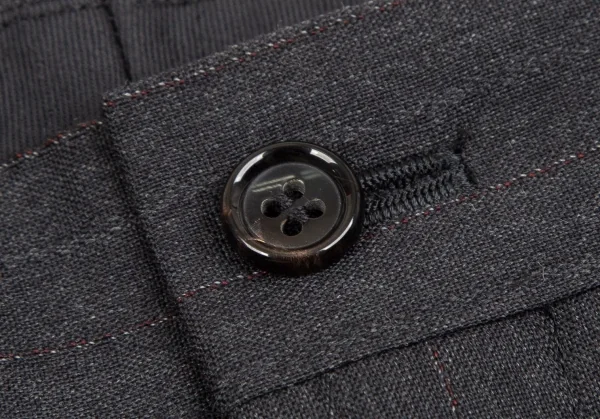 コムデギャルソン オムCOMME des GARCONS HOMME ウールチョークストライプテーパードパンツ グレーS K-107254_004