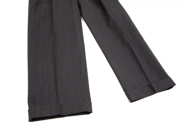 コムデギャルソン オムCOMME des GARCONS HOMME ウールチョークストライプテーパードパンツ グレーS K-107254_007
