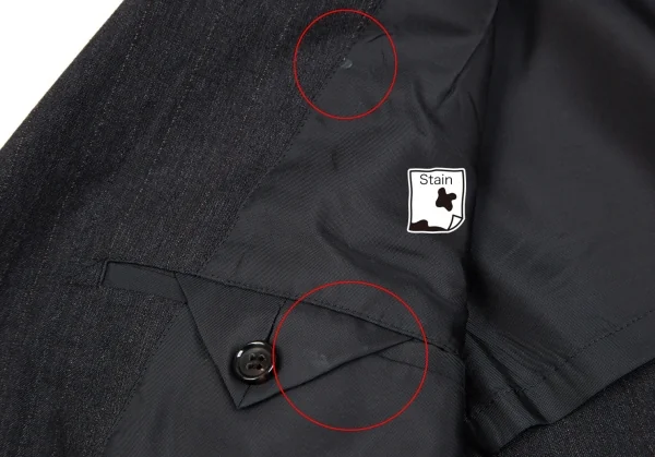 コムデギャルソン オムCOMME des GARCONS HOMME ウールチョークストライプセットアップスーツ グレーS K-107255_010