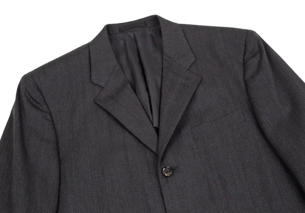 コムデギャルソン オムCOMME des GARCONS HOMME ウールチョークストライプセットアップスーツ グレーS K-107255_003