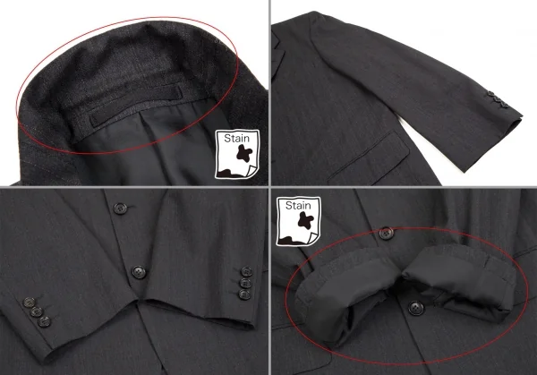 コムデギャルソン オムCOMME des GARCONS HOMME ウールチョークストライプセットアップスーツ グレーS K-107255_006