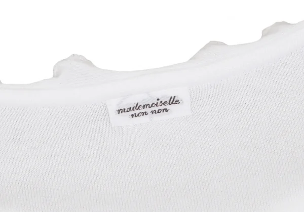 マドモアゼルノンノンMademoiselle NON NONレーヨンコットンフリルカットソー 白M K-107275_010