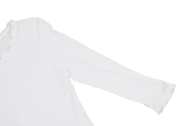 マドモアゼルノンノンMademoiselle NON NONレーヨンコットンフリルカットソー 白M K-107275_004