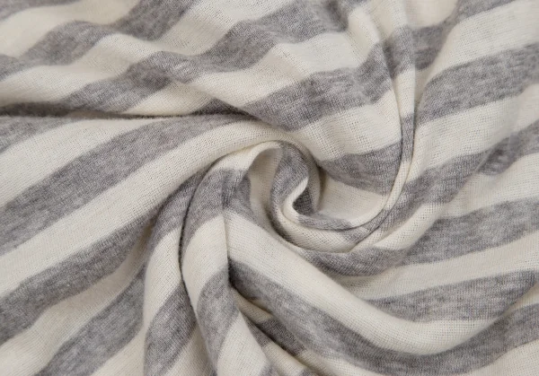 マドモアゼルノンノンMademoiselle NON NON コットンボーダーカットカーディガン グレー生成りM位 K-107277_011