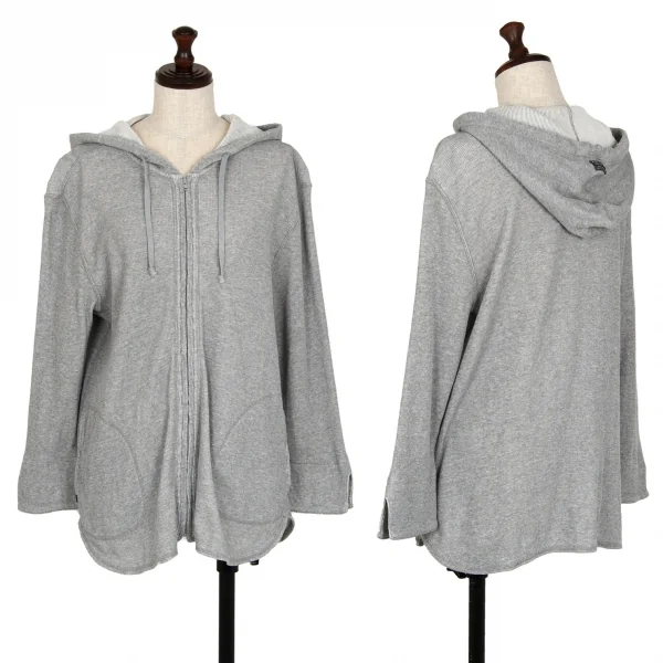 マドモアゼルノンノンMademoiselle NON NON コットンサーマルジップアップパーカー グレー38M K-107279_001