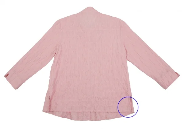 マドモアゼルノンノンMademoiselle NON NONコットンポリタイ付きプリーツピンストライプシャツ ピンクM K-107280_012