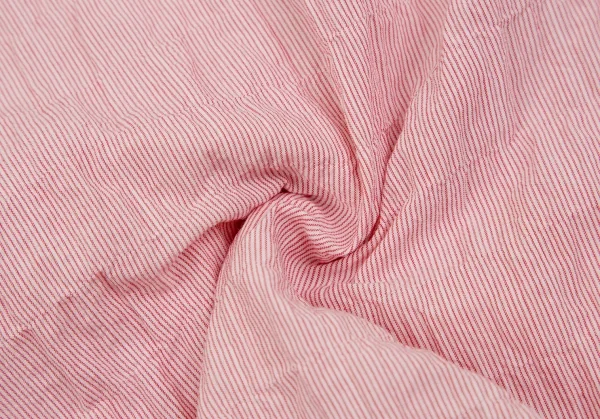 マドモアゼルノンノンMademoiselle NON NONコットンポリタイ付きプリーツピンストライプシャツ ピンクM K-107280_014