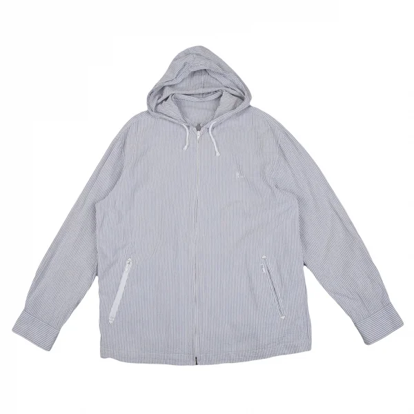Papas Seersucker Striped Full Zip Hoodie Sky blue,White 52LL K-107289_001