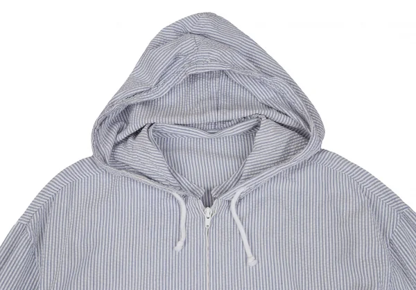 Papas Seersucker Striped Full Zip Hoodie K-107289_003
