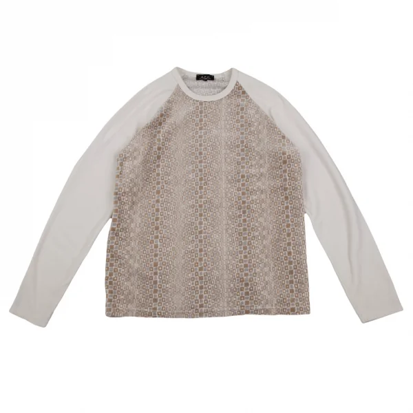 アーペーセーA.P.C. ブロックチェックプリントベロアラグランカットソー オフ1 K-107294_001