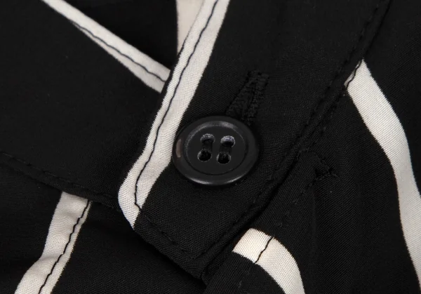 タケシコウサカバイ ワイズ ピンクレーベルTAKESHI KOSAKA by Y's Pink Label フロントドレープストールストライプブラウス 黒2 K-107296_010