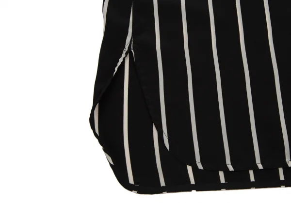 タケシコウサカバイ ワイズ ピンクレーベルTAKESHI KOSAKA by Y's Pink Label フロントドレープストールストライプブラウス 黒2 K-107296_012