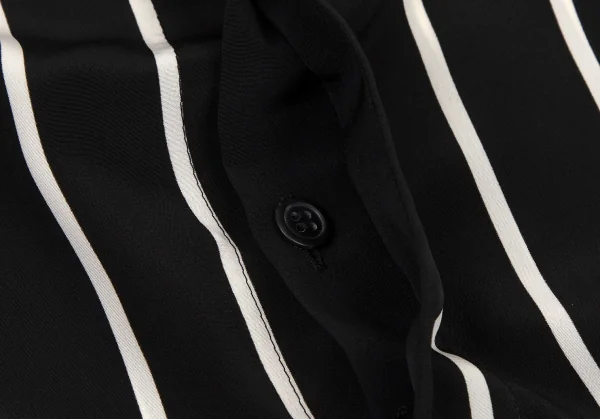 タケシコウサカバイ ワイズ ピンクレーベルTAKESHI KOSAKA by Y's Pink Label フロントドレープストールストライプブラウス 黒2 K-107296_013