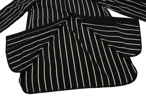 タケシコウサカバイ ワイズ ピンクレーベルTAKESHI KOSAKA by Y's Pink Label フロントドレープストールストライプブラウス 黒2 K-107296_014