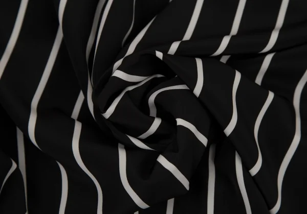 タケシコウサカバイ ワイズ ピンクレーベルTAKESHI KOSAKA by Y's Pink Label フロントドレープストールストライプブラウス 黒2 K-107296_017