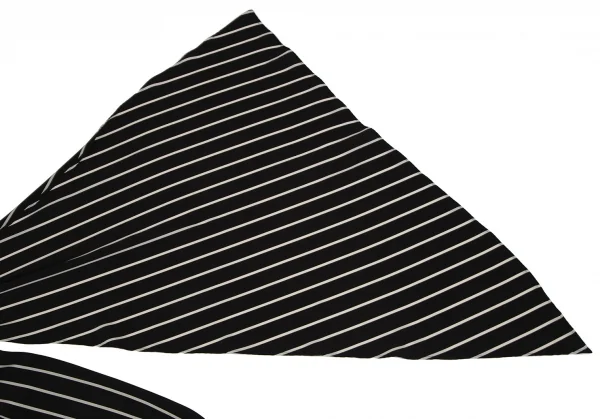 タケシコウサカバイ ワイズ ピンクレーベルTAKESHI KOSAKA by Y's Pink Label フロントドレープストールストライプブラウス 黒2 K-107296_005