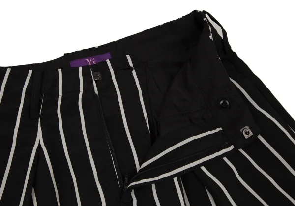 タケシコウサカバイ ワイズ ピンクレーベルTAKESHI KOSAKA by Y's Pink Label ストライプタックテーパードパンツ 黒1 K-107297_003
