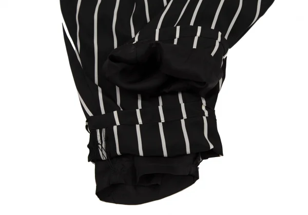 タケシコウサカバイ ワイズ ピンクレーベルTAKESHI KOSAKA by Y's Pink Label ストライプタックテーパードパンツ 黒1 K-107297_009