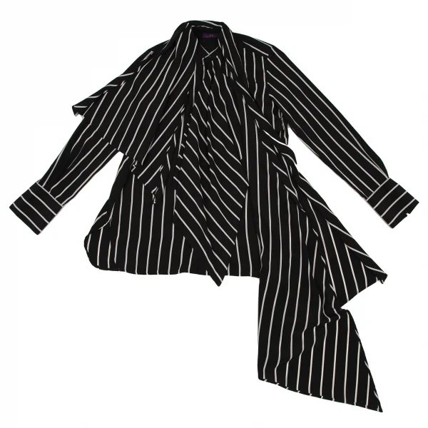 タケシコウサカバイ ワイズ ピンクレーベルTAKESHI KOSAKA by Y's Pink Label ストライプドレープセットアップ 黒2・1 K-107298_003