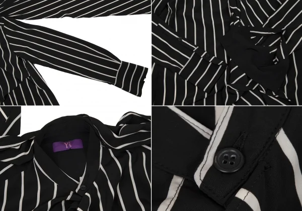 タケシコウサカバイ ワイズ ピンクレーベルTAKESHI KOSAKA by Y's Pink Label ストライプドレープセットアップ 黒2・1 K-107298_005