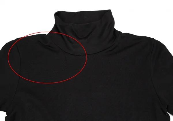 ヨウジヤマモト ファムYohji Yamamoto FEMMEコットンナイロンハイネックTシャツ 黒M K-107299_003