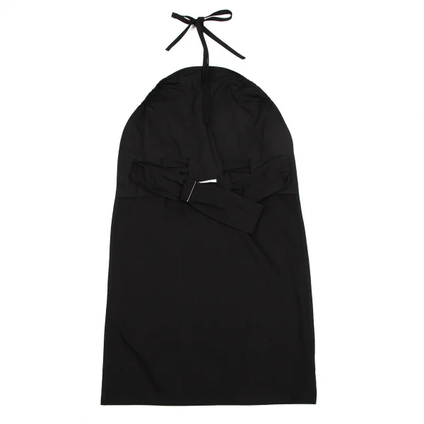ヨウジヤマモト ファムYohji Yamamoto FEMME コットン前掛けベルテッドワンピース 黒2 K-107300_010