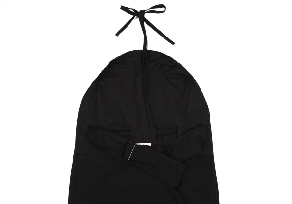 ヨウジヤマモト ファムYohji Yamamoto FEMME コットン前掛けベルテッドワンピース 黒2 K-107300_011
