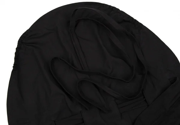 ヨウジヤマモト ファムYohji Yamamoto FEMME コットン前掛けベルテッドワンピース 黒2 K-107300_013