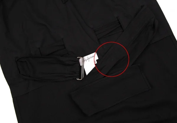 ヨウジヤマモト ファムYohji Yamamoto FEMME コットン前掛けベルテッドワンピース 黒2 K-107300_015