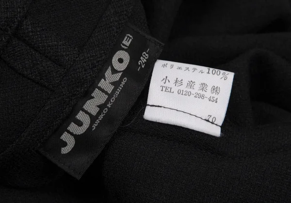 ジュンココシノJUNKO KOSHINO ポリドレープボタンレスジャケット 黒L位 K-107320_011