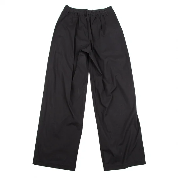 イッセイミヤケペルマネンテISSEY MIYAKE PERMANENTE コットンストレッチタックワイドパンツ 黒2 K-107321_010