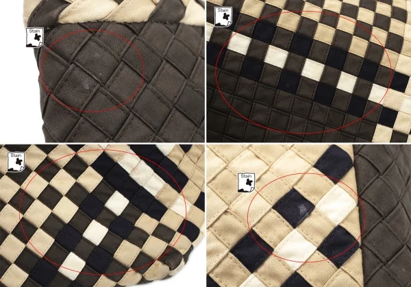 イッセイミヤケ ハートタマシャISSEY MIYAKE HaaT TaMaSHa 編み込みハンドバッグ ベージュ茶 K-107328_003