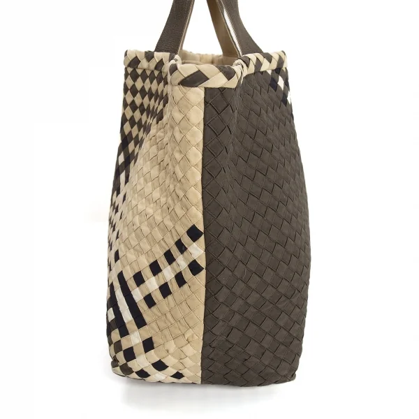イッセイミヤケ ハートタマシャISSEY MIYAKE HaaT TaMaSHa 編み込みハンドバッグ ベージュ茶 K-107328_004