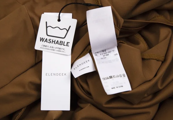 エレンディークELENDEEK ネックギャザーマーメイドストレッチワンピース ブラウン2 K-107342_012