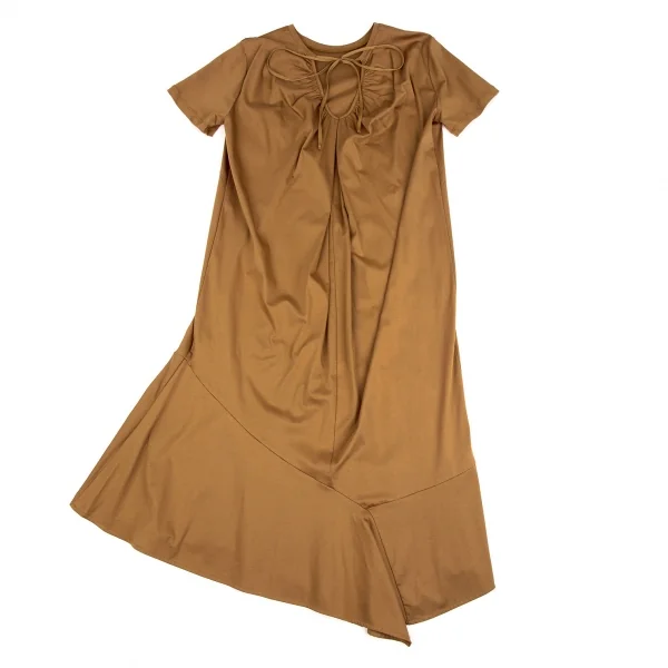 エレンディークELENDEEK ネックギャザーマーメイドストレッチワンピース ブラウン2 K-107342_002