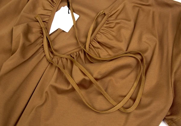 エレンディークELENDEEK ネックギャザーマーメイドストレッチワンピース ブラウン2 K-107342_004