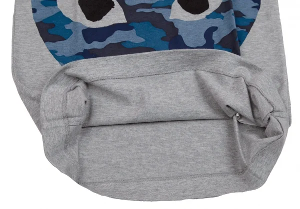 新品!プレイ コムデギャルソンPLAY COMME des GARCONS インディゴ染めカモフラハートプリントTシャツ 杢グレーS K-107347_007