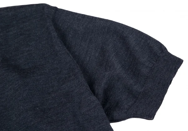 ジュンヤワタナベ コムデギャルソンJUNYA WATANABE COMME des GARCONS チュール切替レイヤード半袖ニット 紺白S K-107350_006