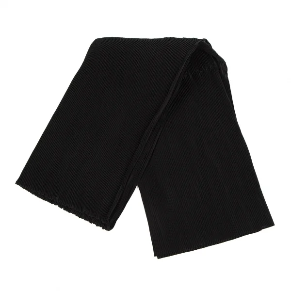 コムデギャルソンCOMME des GARCONS シルクポリプリーツ大判ストール 黒F K-107375_001