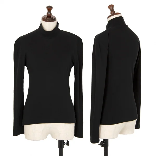 ワイズY's ポリハイネックカットソー 黒3 K-107377_001