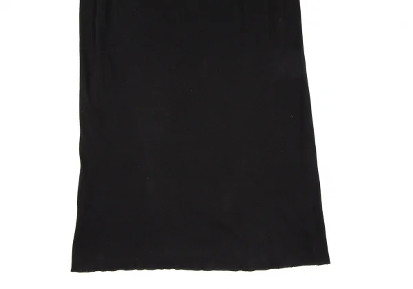 ヨウジヤマモト ファムYohji Yamamoto FEMME カシミヤ混ストールネックノースリーブカットワンピース 黒2 K-107404_010