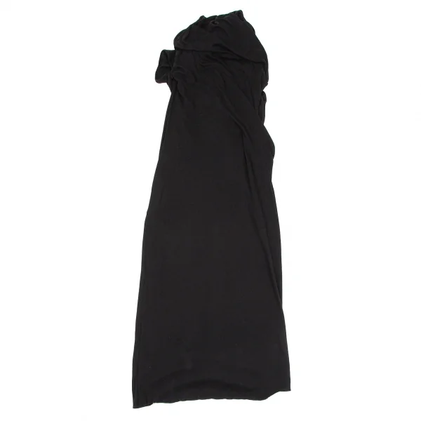 ヨウジヤマモト ファムYohji Yamamoto FEMME カシミヤ混ストールネックノースリーブカットワンピース 黒2 K-107404_012