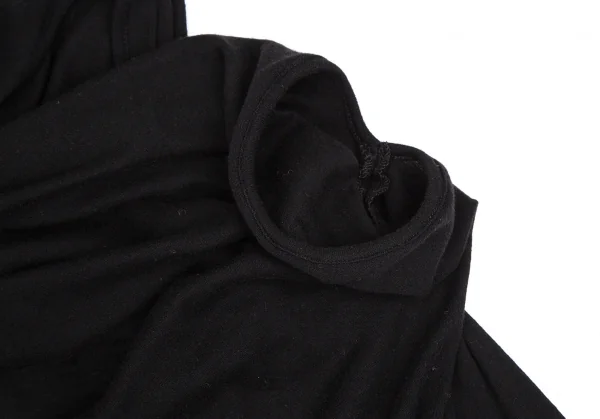 ヨウジヤマモト ファムYohji Yamamoto FEMME カシミヤ混ストールネックノースリーブカットワンピース 黒2 K-107404_006