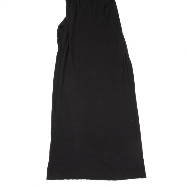 ヨウジヤマモト ファムYohji Yamamoto FEMME カシミヤ混ストールネックノースリーブカットワンピース 黒2 K-107404_008