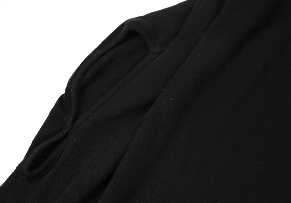 ヨウジヤマモト ファムYohji Yamamoto FEMME カシミヤ混ストールネックノースリーブカットワンピース 黒2 K-107404_009