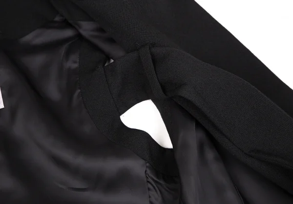 ヨウジヤマモト ファムYohji Yamamoto FEMME オールドギャバショルダーベルテッドノースリーブロングジャケット 黒1 K-107405_010