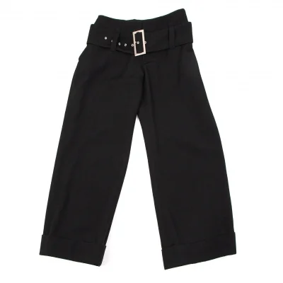ヨウジヤマモト ファムYohji Yamamoto FEMME オールドギャバベルテッドワイドパンツ 黒