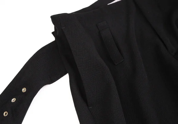 ヨウジヤマモト ファムYohji Yamamoto FEMME オールドギャバベルテッドワイドパンツ 黒1 K-107406_005