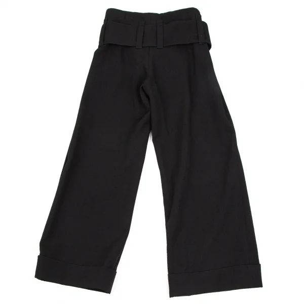 ヨウジヤマモト ファムYohji Yamamoto FEMME オールドギャバベルテッドワイドパンツ 黒1 K-107406_008