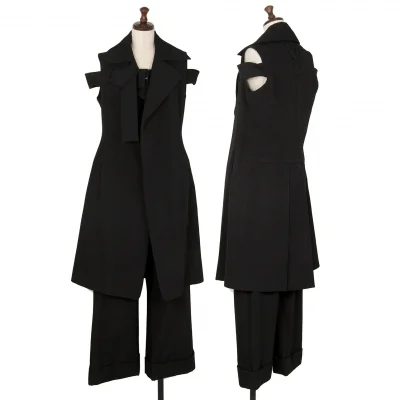 ヨウジヤマモト ファムYohji Yamamoto FEMME オールドギャバベルテッドセットアップ 黒